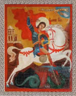 The icon of Great Martyr St. George the Victory-Bearer presented to the Church by counterespionage officers